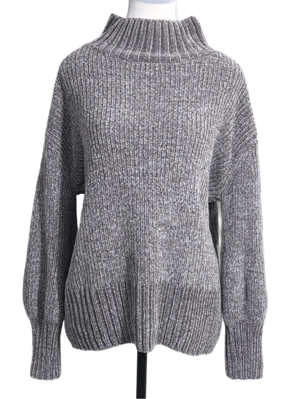 Cynthia Rowley Chenille Ribbed Mock Neck Women’s Sweater